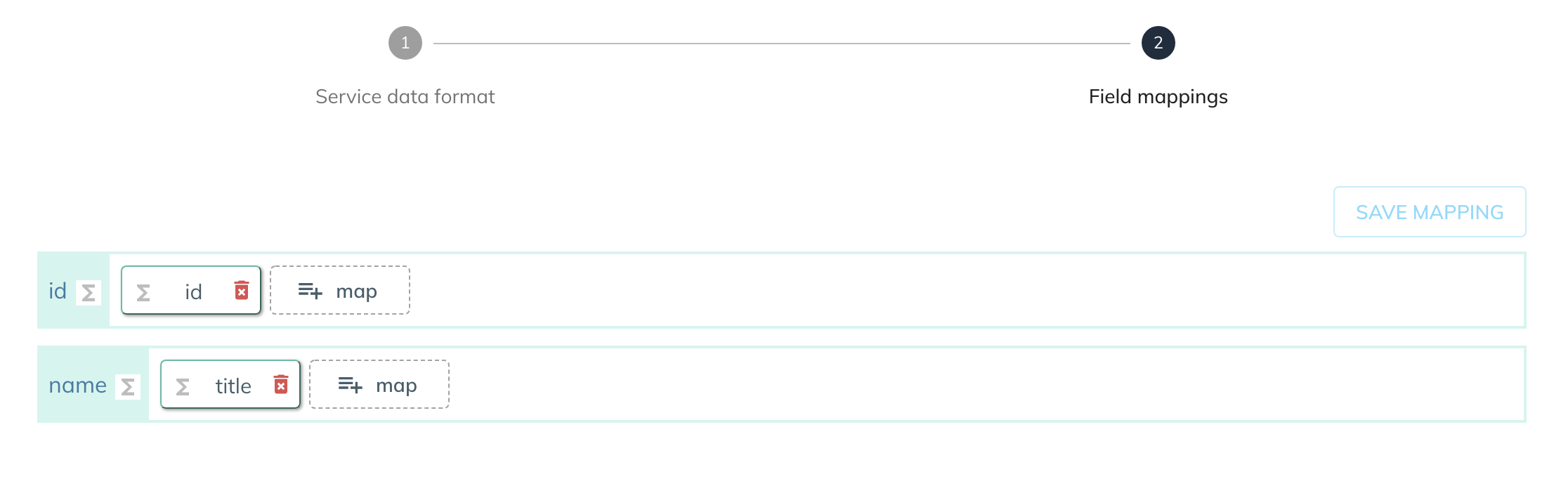 Dataset Insert Row Mapping